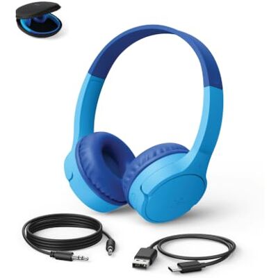 Belkin SoundForm Mini-Kopfhörer für Kinder, kabellos, mit integriertem Mikrofon, 30 Stunden Wiedergabezeit, lustige Aufkleber und Hülle, Over-Ear-Headsets für Online-Lernen, Schule, iPhone, iPad, Belkin SoundForm Mini-Kopfhörer für Kinder, kabellos, mit integriertem Mikrofon, 30 Stunden Wiedergabezeit, lustige Aufkleber und Hülle, Over-Ear-Headsets für Online-Lernen, Schule, iPhone, iPad,