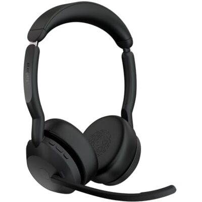 Jabra Evolve2 55 schnurloses Stereo-Headset Air Comfort Mikrofone mit Geräuschunterdrückung und ANC kompatibel mit Allen UC-Plattformen wie Zoom und Google Meet Schwarz Jabra Evolve2 55 schnurloses Stereo-Headset Air Comfort Mikrofone mit Geräuschunterdrückung und ANC kompatibel mit Allen UC-Plattformen wie Zoom und Google Meet Schwarz