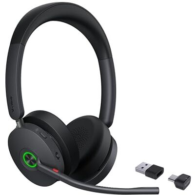 Yealink BH74 Kabelloses Headset mit 6-Mikrofon-Hybrid-ANC, Teams Premium Open Office-Zertifiziert, Bluetooth 5.3, bis 32h Sprechzeit, UC-kompatibel USB-C/A Yealink BH74 Kabelloses Headset mit 6-Mikrofon-Hybrid-ANC, Teams Premium Open Office-Zertifiziert, Bluetooth 5.3, bis 32h Sprechzeit, UC-kompatibel USB-C/A