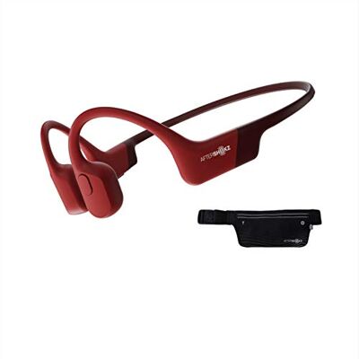 Aftershokz Aeropex Bluetooth Wireless Bone Conduction Headphones Knochenschall Sportkopfhörer mit Sportgürtel, Schönes Geschenk, Bluetooth 5.0, Wasserdicht, für Sport und Spielzeit, Solar Red Aftershokz Aeropex Bluetooth Wireless Bone Conduction Headphones Knochenschall Sportkopfhörer mit Sportgürtel, Schönes Geschenk, Bluetooth 5.0, Wasserdicht, für Sport und Spielzeit, Solar Red