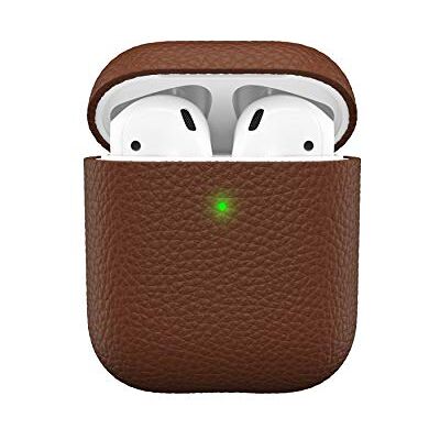 Keybudz Artisan Leder Schutzhülle für Apple AirPods Case, Etui, Ledertasche Echtleder, Kopfhörer Ohrhörer Zubehör, braun Keybudz Artisan Leder Schutzhülle für Apple AirPods Case, Etui, Ledertasche Echtleder, Kopfhörer Ohrhörer Zubehör, braun