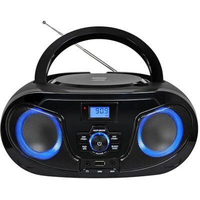 Silva MPC 25.7 BT – Tragbarer CD-Player mit Bluetooth, UKW-PLL-Radio, USB-MP3 Wiedergabe, Stereo Sound, 5 Klangprofile, LCD-Display, LED-Beleuchtung, Netz- & Batteriebetrieb, AUX & Kopfhörer Silva MPC 25.7 BT – Tragbarer CD-Player mit Bluetooth, UKW-PLL-Radio, USB-MP3 Wiedergabe, Stereo Sound, 5 Klangprofile, LCD-Display, LED-Beleuchtung, Netz- & Batteriebetrieb, AUX & Kopfhörer