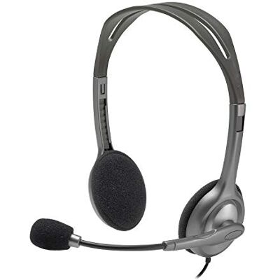 Logitech H110 Kopfhörer mit Mikrofon, 3,5 mm (1/8 Zoll), PC/Spiele, Supraaural, 20-2000 Hz, Binaurale, 981-000214, grau Logitech H110 Kopfhörer mit Mikrofon, 3,5 mm (1/8 Zoll), PC/Spiele, Supraaural, 20-2000 Hz, Binaurale, 981-000214, grau