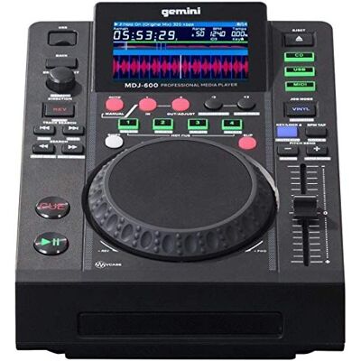 Gemini Sound MDJ-600 Professioneller CD / Media Player mit 4 Hot Cues und Auto / Manual Looping, Farbbildschirm, MIDI, 24-Bit / 192kHz Soundkard Gemini Sound MDJ-600 Professioneller CD / Media Player mit 4 Hot Cues und Auto / Manual Looping, Farbbildschirm, MIDI, 24-Bit / 192kHz Soundkard