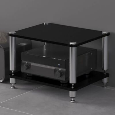 Whsmke 2/3/4-stöckiger Audio-Aufbewahrungsschrank Mit Anti-Vibrations-Füßen Professionelles Rack, Verstärkerständer, AV-Geräteregal Plattenspieler, Lautsprecher, Heimkino(Schwarz,60*48*40cm/2Tier) Whsmke 2/3/4-stöckiger Audio-Aufbewahrungsschrank Mit Anti-Vibrations-Füßen Professionelles Rack, Verstärkerständer, AV-Geräteregal Plattenspieler, Lautsprecher, Heimkino(Schwarz,60*48*40cm/2Tier)