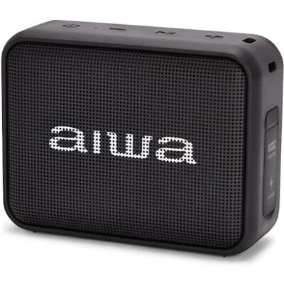 Aiwa BS-200BK Tragbarer kabelloser Bluetooth-Lautsprecher, True Wireless Stereo, wasserdicht, Schwarz Aiwa BS-200BK Tragbarer kabelloser Bluetooth-Lautsprecher, True Wireless Stereo, wasserdicht, Schwarz