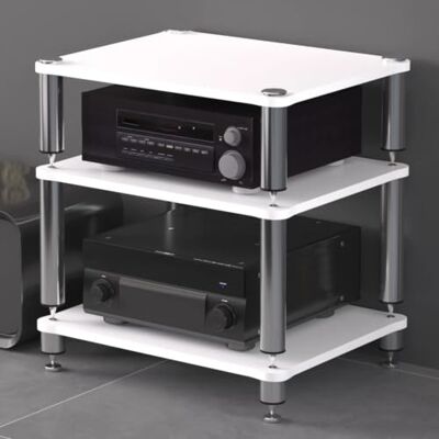 Whsmke 2/3/4-stöckiger Audio-Aufbewahrungsschrank Mit Anti-Vibrations-Füßen Professionelles Rack, Verstärkerständer, AV-Geräteregal Plattenspieler, Lautsprecher, Heimkino(Weiß,60*48*60cm/3Tier) Whsmke 2/3/4-stöckiger Audio-Aufbewahrungsschrank Mit Anti-Vibrations-Füßen Professionelles Rack, Verstärkerständer, AV-Geräteregal Plattenspieler, Lautsprecher, Heimkino(Weiß,60*48*60cm/3Tier)