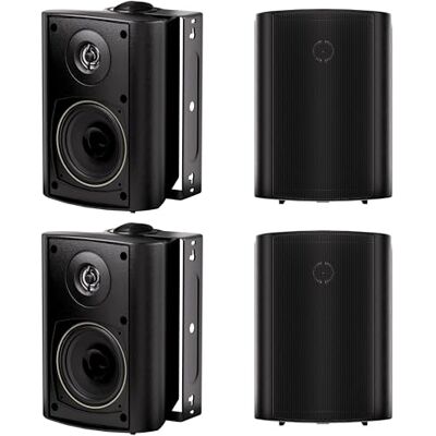 Herdio 4 Zoll Bluetooth Outdoor-Lautsprecher 400 Watt Wasserdicht Außenlautsprecher für Garten, Terrasse, Restaurant (2 Paar/Schwarz) Herdio 4 Zoll Bluetooth Outdoor-Lautsprecher 400 Watt Wasserdicht Außenlautsprecher für Garten, Terrasse, Restaurant (2 Paar/Schwarz)