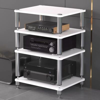 Whsmke 2/3/4-stöckiger Audio-Aufbewahrungsschrank Mit Anti-Vibrations-Füßen Professionelles Rack, Verstärkerständer, AV-Geräteregal Plattenspieler, Lautsprecher, Heimkino(Weiß,60*48*80cm/4Tier) Whsmke 2/3/4-stöckiger Audio-Aufbewahrungsschrank Mit Anti-Vibrations-Füßen Professionelles Rack, Verstärkerständer, AV-Geräteregal Plattenspieler, Lautsprecher, Heimkino(Weiß,60*48*80cm/4Tier)
