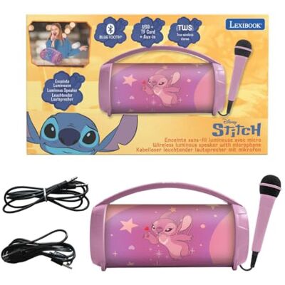 Lexibook , Stitch Angel, Karaoke-Lautsprecher, pink, BTP585D1ZLXB Stereo, Mikro, USB- & SD-Anschlüsse, Akku, Tragegriff Lexibook , Stitch Angel, Karaoke-Lautsprecher, pink, BTP585D1ZLXB Stereo, Mikro, USB- & SD-Anschlüsse, Akku, Tragegriff