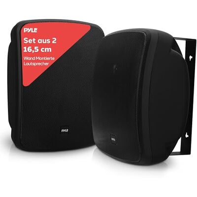 Pyle Outdoor Lautsprecher Bluetooth 800W, Außenlautsprecher Wetterfest Aktiv & Passiv, 6,5" Wandlautsprecher Wasserdicht mit Verstärker, Stereo Paar, Schwarz Pyle Outdoor Lautsprecher Bluetooth 800W, Außenlautsprecher Wetterfest Aktiv & Passiv, 6,5" Wandlautsprecher Wasserdicht mit Verstärker, Stereo Paar, Schwarz