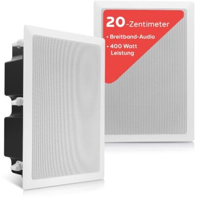 Pyle Deckenlautsprecher & Wandlautsprecher Einbau, Paar, 20,3 cm, 400 W Passive 2-Wege Einbaulautsprecher mit Montageschablone, ideal für Heimkino, Surround-Sound und Multiroom Lautsprecher Pyle Deckenlautsprecher & Wandlautsprecher Einbau, Paar, 20,3 cm, 400 W Passive 2-Wege Einbaulautsprecher mit Montageschablone, ideal für Heimkino, Surround-Sound und Multiroom Lautsprecher