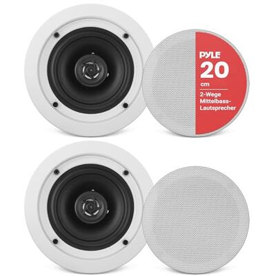 Pyle 20 cm Passiv Deckenlautsprecher Paar – 2-Wege Einbaulautsprecher für AV-Receiver & Verstärker, 8 Ohm Ceiling Speaker für Heimkino, Multiroom, Büro & Hintergrundmusik, Weiß Pyle 20 cm Passiv Deckenlautsprecher Paar – 2-Wege Einbaulautsprecher für AV-Receiver & Verstärker, 8 Ohm Ceiling Speaker für Heimkino, Multiroom, Büro & Hintergrundmusik, Weiß