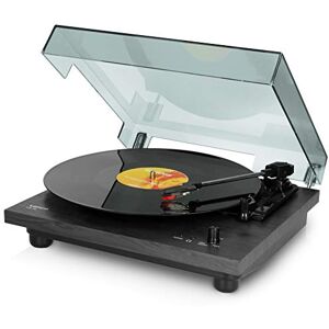 Lenco LS-10BK Plattenspieler mit Riemenantrieb und Holzgehäuse eingebaute Lautsprecher Kopfhöreranschluß 33 auf 45 U/min RCA-Anschluss Schwarz Lenco LS-10BK Plattenspieler mit Riemenantrieb und Holzgehäuse eingebaute Lautsprecher Kopfhöreranschluß 33 auf 45 U/min RCA-Anschluss Schwarz