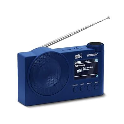 mooov 477255 Dab+ und FM-Radio mit Bluetooth 5.0, Dual-Alarm, Farbdisplay, USB MP3, Akku bis zu 15 Stunden, Sleep-Funktion, Blau mooov 477255 Dab+ und FM-Radio mit Bluetooth 5.0, Dual-Alarm, Farbdisplay, USB MP3, Akku bis zu 15 Stunden, Sleep-Funktion, Blau