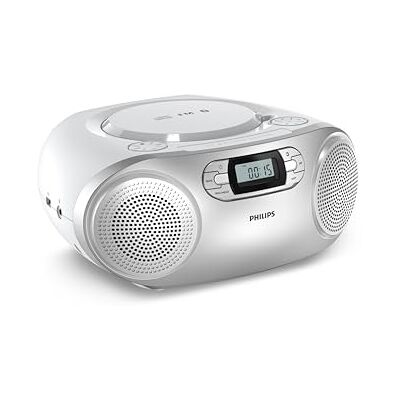Philips Tragbare CD-Soundmaschine TAZ2000 mit Kassettenspieler, DAB+/UKW-Radio, Bluetooth 6.0, USB-Wiedergabe, Audio-Eingang, Dynamische Bassverstärkung, Stereolautsprecher, Netz-/Batterieversorgung Philips Tragbare CD-Soundmaschine TAZ2000 mit Kassettenspieler, DAB+/UKW-Radio, Bluetooth 6.0, USB-Wiedergabe, Audio-Eingang, Dynamische Bassverstärkung, Stereolautsprecher, Netz-/Batterieversorgung
