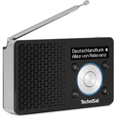 TechniSat DIGITRADIO 1 A – Tragbares DAB+ Radio mit Automatic Safety Alert (ASA, DAB, UKW, Kopfhöreranschluss, Favoritenspeicher, OLED Display, klein, 1 Watt RMS) schwarz-Silber TechniSat DIGITRADIO 1 A – Tragbares DAB+ Radio mit Automatic Safety Alert (ASA, DAB, UKW, Kopfhöreranschluss, Favoritenspeicher, OLED Display, klein, 1 Watt RMS) schwarz-Silber