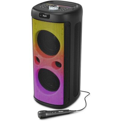 Karcher PS 4480 Partyspeaker mit Mikrofon, Bluetooth, Radio, Partybox Musikbox, tragbarer Partylautsprecher, Lichteffekte, Lightshow, USB, MicroSD-Kartenleser, AUX-In, Antennenanschluss, Akku Karcher PS 4480 Partyspeaker mit Mikrofon, Bluetooth, Radio, Partybox Musikbox, tragbarer Partylautsprecher, Lichteffekte, Lightshow, USB, MicroSD-Kartenleser, AUX-In, Antennenanschluss, Akku