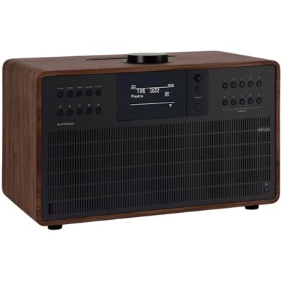 Revo SuperCD – DAB+ / Internetradio mit CD-Player (Hochwertiges Design-Radio, integrierte Streamingdienste, Mono, 40 Watt) – Walnuss/Schwarz Revo SuperCD – DAB+ / Internetradio mit CD-Player (Hochwertiges Design-Radio, integrierte Streamingdienste, Mono, 40 Watt) – Walnuss/Schwarz