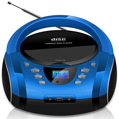 Cyberlux Tragbare Boombox CD/CD-R USB FM Radio Bluetooth AUX-In Kopfhöreranschluss CD-Player Kinder Radio CD-Radio Stereoanlage Kompaktanlage Cyberlux Tragbare Boombox CD/CD-R USB FM Radio Bluetooth AUX-In Kopfhöreranschluss CD-Player Kinder Radio CD-Radio Stereoanlage Kompaktanlage