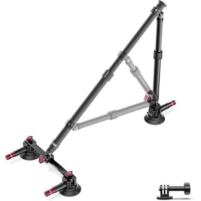 NEEWER Dreifach Saugnapf Halterung Auto Set, Zwei 24" Verlängerungsstangen aus Aluminiumlegierung, NATO Schiene, Actionkamera Adapter kompatibel mit GoPro DJI Insta 360, max Last 2,2 lb, CA166 NEEWER Dreifach Saugnapf Halterung Auto Set, Zwei 24" Verlängerungsstangen aus Aluminiumlegierung, NATO Schiene, Actionkamera Adapter kompatibel mit GoPro DJI Insta 360, max Last 2,2 lb, CA166