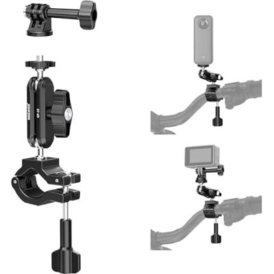 NEEWER Action Kamera Stange Halterung, Zwei 360° Kugelköpfe 1/4“ Schraube Action Kamera Adapter, Halterung für Motorrad Fahrrad Lenker, Kompatibel mit GoPro Hero13 12 11 10 9 Max360 Insta360 DJI Osmo NEEWER Action Kamera Stange Halterung, Zwei 360° Kugelköpfe 1/4“ Schraube Action Kamera Adapter, Halterung für Motorrad Fahrrad Lenker, Kompatibel mit GoPro Hero13 12 11 10 9 Max360 Insta360 DJI Osmo