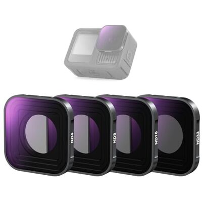 NEEWER ND Filter Kompatibel mit GoPro Hero 13 12 11 10 9 Schwarz, 4 Pack ND4 ND8 ND16 ND32 Neutral Density Lens Filter Kit HD Multicoated Slim Action Camera Accessory, FL-GP9 NEEWER ND Filter Kompatibel mit GoPro Hero 13 12 11 10 9 Schwarz, 4 Pack ND4 ND8 ND16 ND32 Neutral Density Lens Filter Kit HD Multicoated Slim Action Camera Accessory, FL-GP9