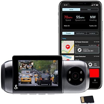 Cobra Smart Dashcam Autokamera mit Innenkamera Full HD 1080P Auflösung, integriertes WiFi & GPS, 16GB SD-Karte, 2" Display, gemeinsame Warnungen, Unfallberichte, Notfall MayDay, Drive Smarter App Cobra Smart Dashcam Autokamera mit Innenkamera Full HD 1080P Auflösung, integriertes WiFi & GPS, 16GB SD-Karte, 2" Display, gemeinsame Warnungen, Unfallberichte, Notfall MayDay, Drive Smarter App