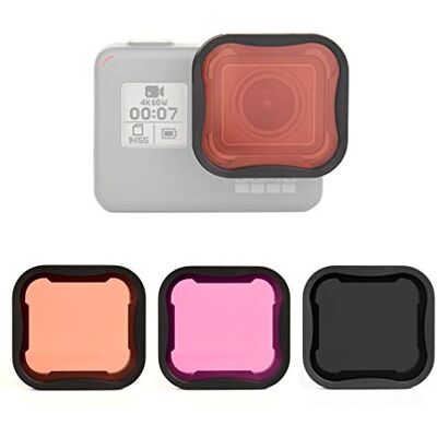 SOONSUN ND8 Filter + hellroter Schnorchelfilter + Magenta Filter-Set für GoPro Hero 5 6 7 Black Hero (2018) Action-Kameras – Farbkorrektur über und unter Wasser SOONSUN ND8 Filter + hellroter Schnorchelfilter + Magenta Filter-Set für GoPro Hero 5 6 7 Black Hero (2018) Action-Kameras – Farbkorrektur über und unter Wasser