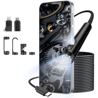 VINATO Dual-Objektiv Endoskopkamera mit Licht 10m, 1080P HD – Zwei Kameras in Einer, wasserdichte Inspektionskamera IP67, Direktverbindung für Smartphone/Tablet (Kein WLAN nötig) VINATO Dual-Objektiv Endoskopkamera mit Licht 10m, 1080P HD – Zwei Kameras in Einer, wasserdichte Inspektionskamera IP67, Direktverbindung für Smartphone/Tablet (Kein WLAN nötig)