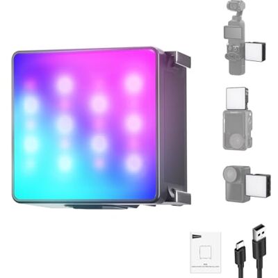 NEEWER Basics Magnetische RGB Action Kamera Videolicht Kompatibel mit DJI OSMO Nano Action 3 4 5 Pro Cage AC009 PRO Pocket 3 Zubehör Adapter, 1,5W Fülllicht Aufsatz für Videoaufnahmen, M26 NEEWER Basics Magnetische RGB Action Kamera Videolicht Kompatibel mit DJI OSMO Nano Action 3 4 5 Pro Cage AC009 PRO Pocket 3 Zubehör Adapter, 1,5W Fülllicht Aufsatz für Videoaufnahmen, M26