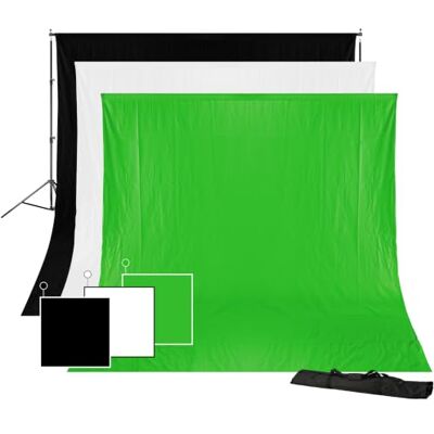 Bresser Hintergrundsystem Set 3 × 4 m mit Tüchern Weiß Schwarz Greenscreen inkl. Tasche Bresser Hintergrundsystem Set 3 × 4 m mit Tüchern Weiß Schwarz Greenscreen inkl. Tasche