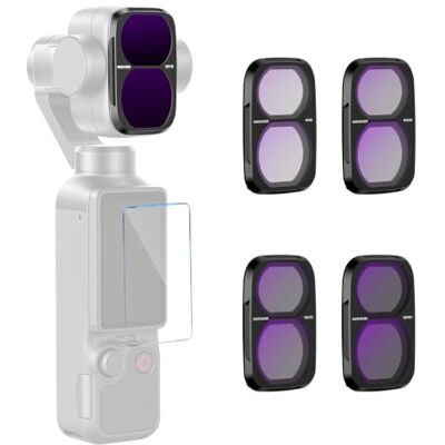 NEEWER ND Filter Set, ausschließlich kompatibel mit dem DJI Osmo Pocket 4P, ND8 + ND16 + ND32 + ND64, HD Neutraldichtefilter für Gimbal Actionkameras, Objektivschutz, Fotografie Zubehör Set NEEWER ND Filter Set, ausschließlich kompatibel mit dem DJI Osmo Pocket 4P, ND8 + ND16 + ND32 + ND64, HD Neutraldichtefilter für Gimbal Actionkameras, Objektivschutz, Fotografie Zubehör Set