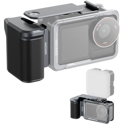 NEEWER AC034 Side Handle für AC014 Cage Kompatibel mit DJI Osmo Action 5 Pro/4/3, modularer magnetischer Schnellwechsel Action Camera Adapter mit Griff und Cold Shoe Shutter Extender Bar, Dunkelgrau NEEWER AC034 Side Handle für AC014 Cage Kompatibel mit DJI Osmo Action 5 Pro/4/3, modularer magnetischer Schnellwechsel Action Camera Adapter mit Griff und Cold Shoe Shutter Extender Bar, Dunkelgrau