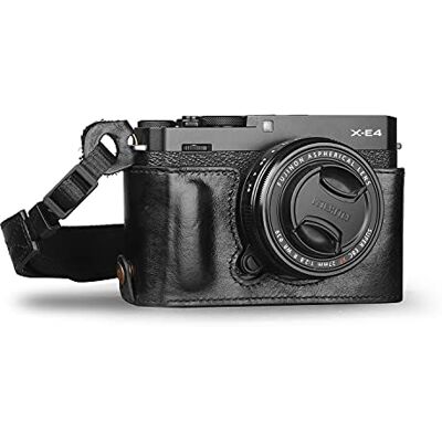 MegaGear Ever Ready Echtleder Kamera-Halbtasche mit Trageriemen kompatibel mit Fujifilm X Series X-E4 (Schwarz) MegaGear Ever Ready Echtleder Kamera-Halbtasche mit Trageriemen kompatibel mit Fujifilm X Series X-E4 (Schwarz)