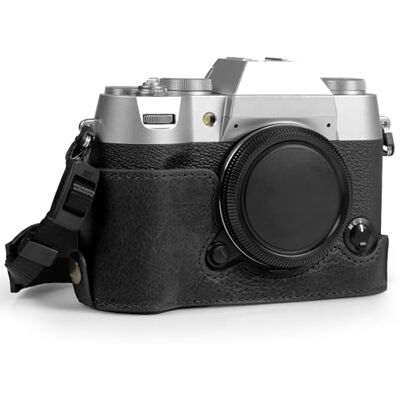 MegaGear Ever Ready Halbkameratasche aus echtem Leder, kompatibel mit Fujifilm X-T50 (Schwarz) MegaGear Ever Ready Halbkameratasche aus echtem Leder, kompatibel mit Fujifilm X-T50 (Schwarz)