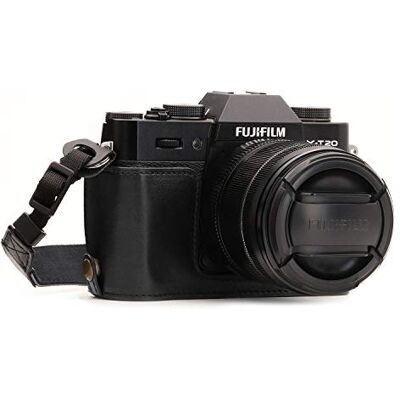 MegaGear MG957 Ever Ready Leder Kamera Halbtasche mit Trageriemen kompatibel mit Fujifilm X-T30, X-T20, X-T10 Schwarz MegaGear MG957 Ever Ready Leder Kamera Halbtasche mit Trageriemen kompatibel mit Fujifilm X-T30, X-T20, X-T10 Schwarz