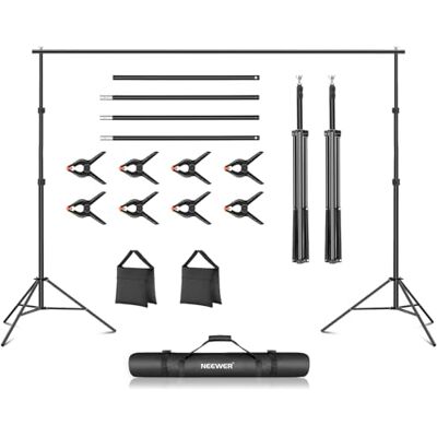 NEEWER Backdrop Ständer 3m x 2m, verstellbar Fotostudio Hintergrund Stützsystem für Hochzeitsfeiern Hintergrund Porträtfotografie mit 4 Querstangen 8 Klammern 2 Schwarze Sandsäcke und Tasche, Schwarz NEEWER Backdrop Ständer 3m x 2m, verstellbar Fotostudio Hintergrund Stützsystem für Hochzeitsfeiern Hintergrund Porträtfotografie mit 4 Querstangen 8 Klammern 2 Schwarze Sandsäcke und Tasche, Schwarz