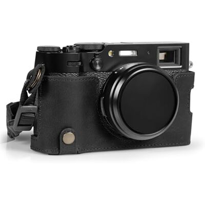 MegaGear Ever Ready Halbkameratasche aus echtem Leder, kompatibel mit Fujifilm X100VI (Schwarz) MegaGear Ever Ready Halbkameratasche aus echtem Leder, kompatibel mit Fujifilm X100VI (Schwarz)