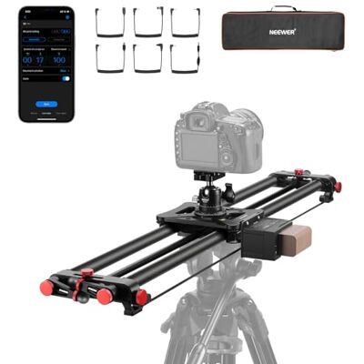 NEEWER 31,5"/80cm Motorisierter Kamera Slider mit App Steuerung, ER1 DSLR Dolly Schienen Slider, 4400mAh F750 Akku, Zeitraffer Fotografie, unterstützt Videomodus, Ladegerät Nicht enthalten NEEWER 31,5"/80cm Motorisierter Kamera Slider mit App Steuerung, ER1 DSLR Dolly Schienen Slider, 4400mAh F750 Akku, Zeitraffer Fotografie, unterstützt Videomodus, Ladegerät Nicht enthalten