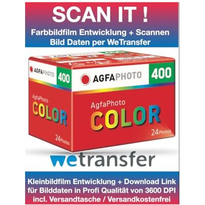 AgfaPhoto Color Kleinbildfilm 400 ASA 24 Bilder mit Scann Entwicklung Daten per WE Transfer Worldwide Shipping AgfaPhoto Color Kleinbildfilm 400 ASA 24 Bilder mit Scann Entwicklung Daten per WE Transfer Worldwide Shipping