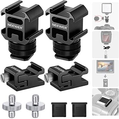 NEEWER 8 PCs Hot Shoe Mount Adapter Kit, inklusive Triple Cold Shoe Mount, 1/4" Schraube, Blitzstativhalterung und Hot Shoe Cover für DSLR Kameras, LED Leuchten, Mikrofon, Lichtständer, Monitor NEEWER 8 PCs Hot Shoe Mount Adapter Kit, inklusive Triple Cold Shoe Mount, 1/4" Schraube, Blitzstativhalterung und Hot Shoe Cover für DSLR Kameras, LED Leuchten, Mikrofon, Lichtständer, Monitor