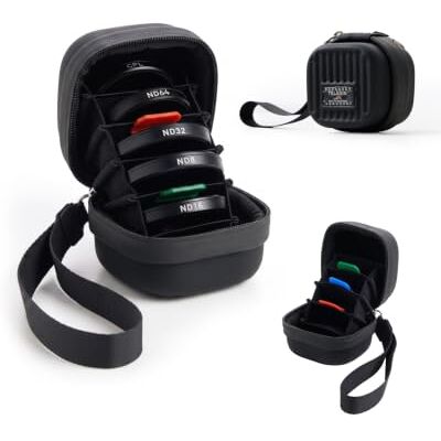 TELESIN Hartschalen Objektivfiltertasche für Actionkamera Filter bis 48mm, wasserdichte & staubdichte Aufbewahrungstasche mit Handschlaufe + Karabiner für ND UV CPL Filter (Schwarz) TELESIN Hartschalen Objektivfiltertasche für Actionkamera Filter bis 48mm, wasserdichte & staubdichte Aufbewahrungstasche mit Handschlaufe + Karabiner für ND UV CPL Filter (Schwarz)