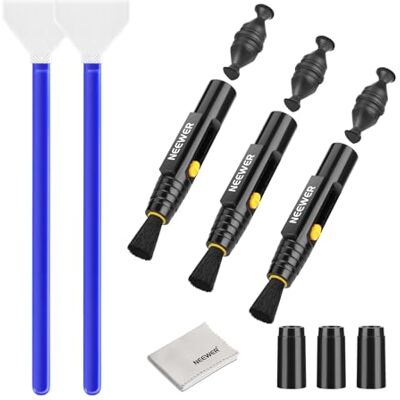 NEEWER 6 in 1 Camera Lens Cleaning Kit für Elektronik, Smartphones, Tablets, 3X Doppelkopf Linsen Reinigungsstift + 2X 24mm Vollformat Sensor Tupfer + 1x Cleaning Cloth, HM-48 NEEWER 6 in 1 Camera Lens Cleaning Kit für Elektronik, Smartphones, Tablets, 3X Doppelkopf Linsen Reinigungsstift + 2X 24mm Vollformat Sensor Tupfer + 1x Cleaning Cloth, HM-48