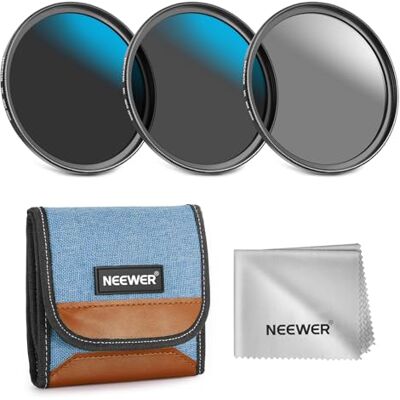 NEEWER 82mm ND Filter Set, ND8/32/64 (3/5/6 Stop) Mehrfachvergüteter Graufilter für Kamera Objektive Fotografie Zubehör mit Filtertasche und Cleaning Cloth, 3er Pack NEEWER 82mm ND Filter Set, ND8/32/64 (3/5/6 Stop) Mehrfachvergüteter Graufilter für Kamera Objektive Fotografie Zubehör mit Filtertasche und Cleaning Cloth, 3er Pack