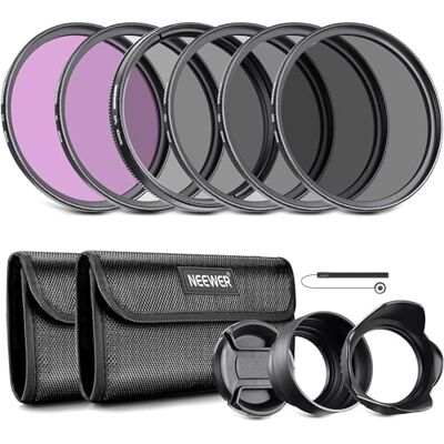 NEEWER 49mm ND Objektiv Filter Set: UV CPL FLD ND2 ND4 ND8 Gegenlichtblende Objektivdeckel, Zirkularer Polarisationsfilter, Polfilter, Graufilter, kompatibel mit Canon Nikon Sony Panasonic DSLR Kameras NEEWER 49mm ND Objektiv Filter Set: UV CPL FLD ND2 ND4 ND8 Gegenlichtblende Objektivdeckel, Zirkularer Polarisationsfilter, Polfilter, Graufilter, kompatibel mit Canon Nikon Sony Panasonic DSLR Kameras