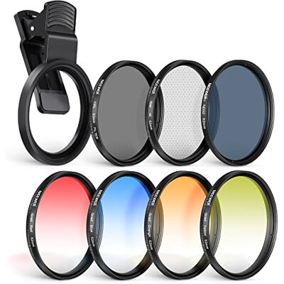 NEEWER 52mm ND CPL Stern 4 Farbverlauf Filter Set mit Handy Objektiv Clip Kompatibel mit iPhone 18 Pro 18 Pro Max 17 16 Canon Nikon Sony Kamera NEEWER 52mm ND CPL Stern 4 Farbverlauf Filter Set mit Handy Objektiv Clip Kompatibel mit iPhone 18 Pro 18 Pro Max 17 16 Canon Nikon Sony Kamera