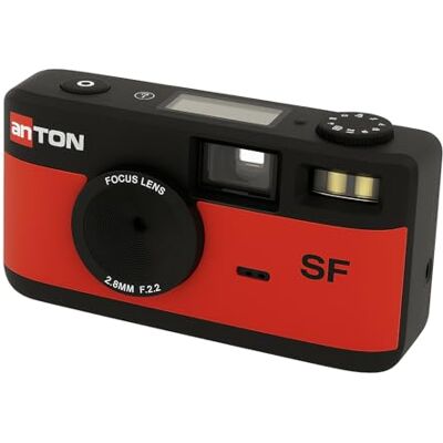 antonKUNZE Anton Screen Free Digitalkamera Rot mit Vintage Sucher/USB-C Kabel für Bilderübertragung z. B. direkt auf EIN Smartphone. antonKUNZE Anton Screen Free Digitalkamera Rot mit Vintage Sucher/USB-C Kabel für Bilderübertragung z. B. direkt auf EIN Smartphone.