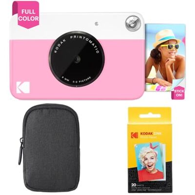 Kodak Printomatic Sofortbildkamera (Rosa) Basis-Paket + Zinkpapier (20 Blätter) Etui + Bequemer Halsriemen Kodak Printomatic Sofortbildkamera (Rosa) Basis-Paket + Zinkpapier (20 Blätter) Etui + Bequemer Halsriemen