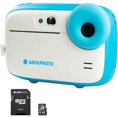 AgfaPhoto AGFA Photo Realikids Instant Cam + 1 Micro-SD-Karte 32 GB – Sofortbildkamera für Kinder, LCD-Display 2,4 Zoll, Lithium-Akku, Selfie-Spiegel und Fotofilter – Blau AgfaPhoto AGFA Photo Realikids Instant Cam + 1 Micro-SD-Karte 32 GB – Sofortbildkamera für Kinder, LCD-Display 2,4 Zoll, Lithium-Akku, Selfie-Spiegel und Fotofilter – Blau